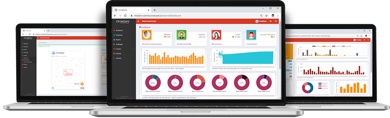 CircleCare dashboard - employee wellness app