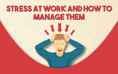 Infographic on stress at work and how to manage them